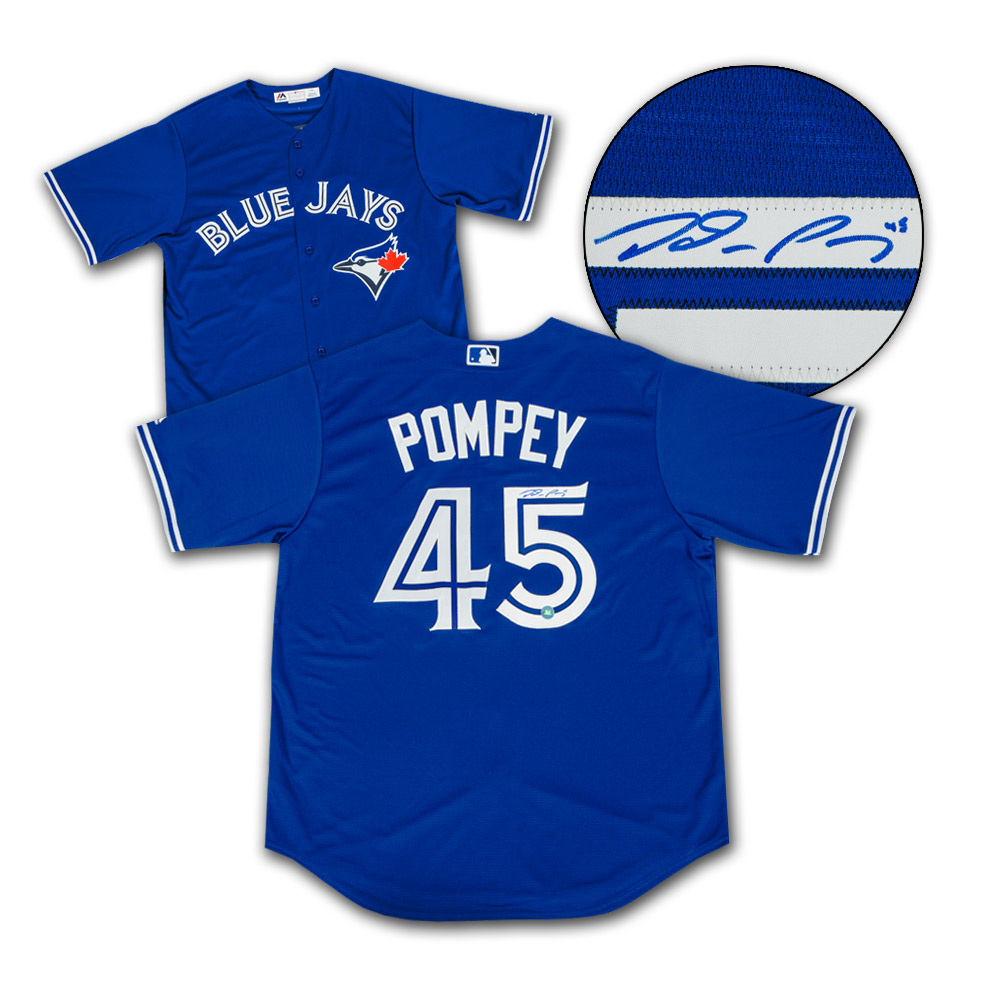 Dalton Pompey Toronto Blue Jays Autographed Majestic Baseball Jersey 5