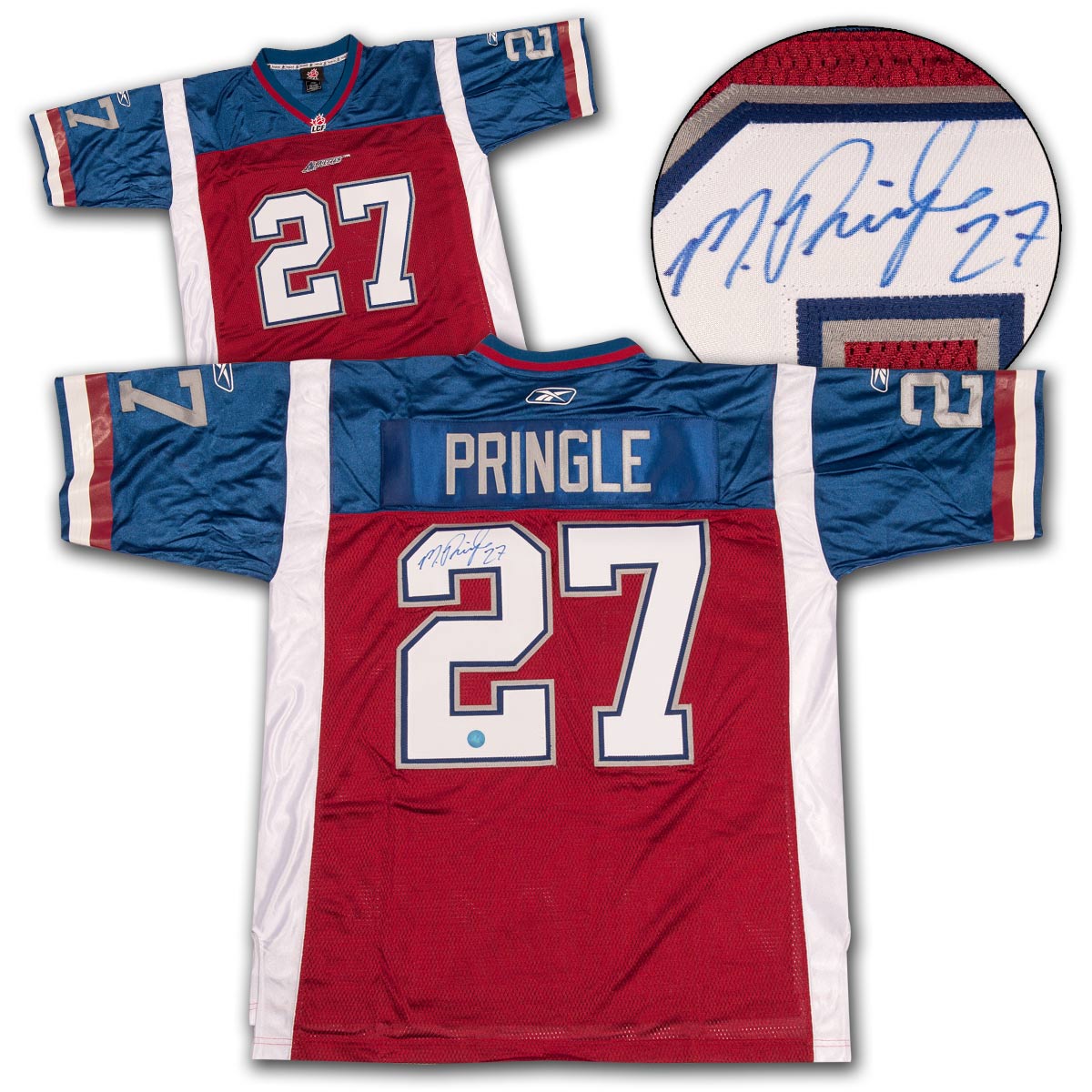 MIKE PRINGLE MONTREAL Alouettes Autographed Custom CFL Football Jersey ...