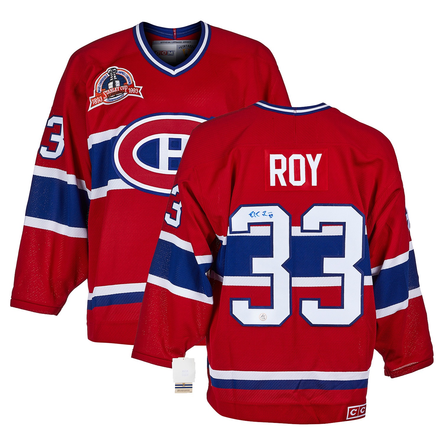 Patrick Roy Autographed Signed Montreal Canadiens 1993 Stanley Cup CCM Vintage  Jersey