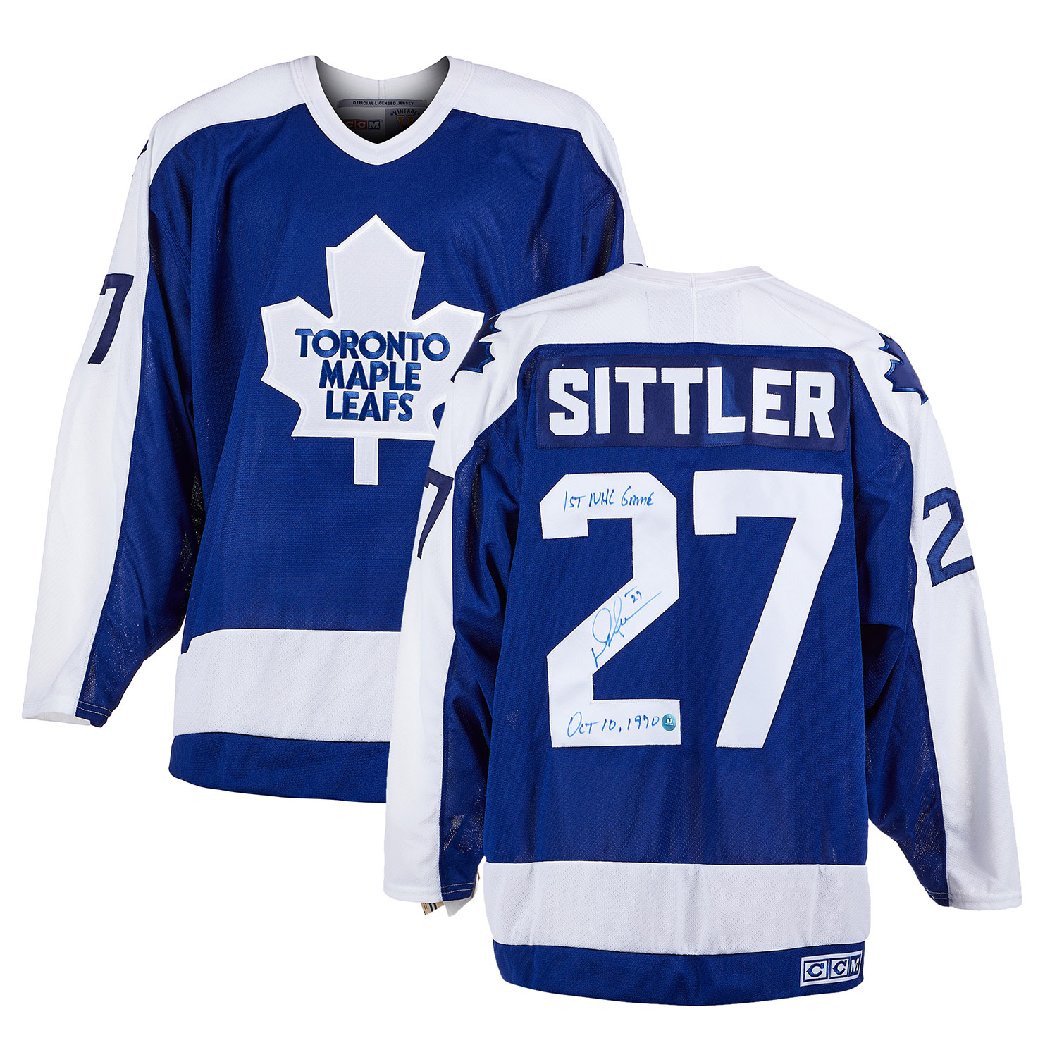 Darryl Sittler Toronto Maple Leafs Signed Jersey Hockey Collector